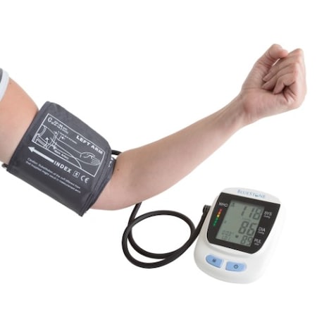Automatic Upper Arm Blood Pressure Monitor Cuff and LCD Display Screen Fast BP and Pulse Readings